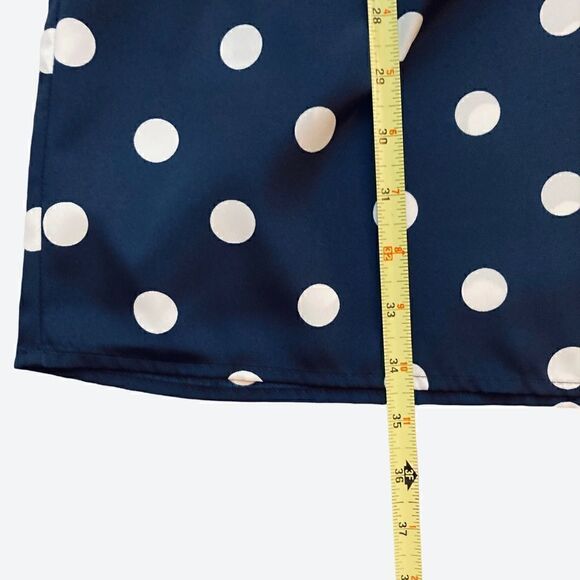 Gap Navy With White Polka Dots Short Sleeve Fit And Flare Dress, Size M - Picture 4 of 6
